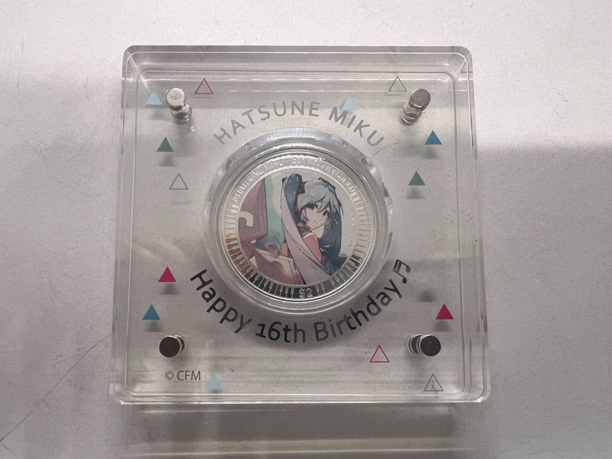 中古 開封済み】 初音ミク Happy 16th Birthday 公式カラー金貨＆銀貨