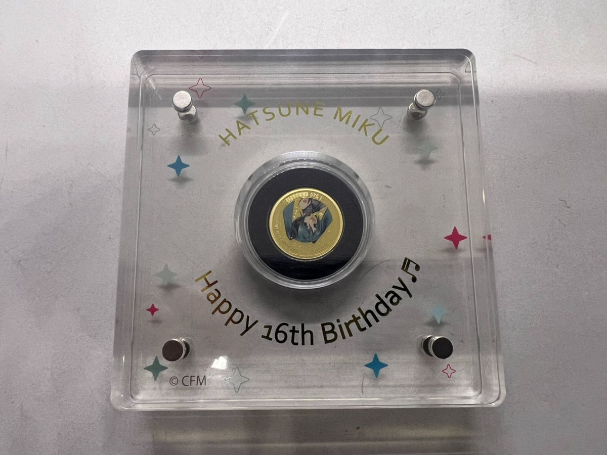 中古 開封済み】 初音ミク Happy 16th Birthday 公式カラー金貨＆銀貨