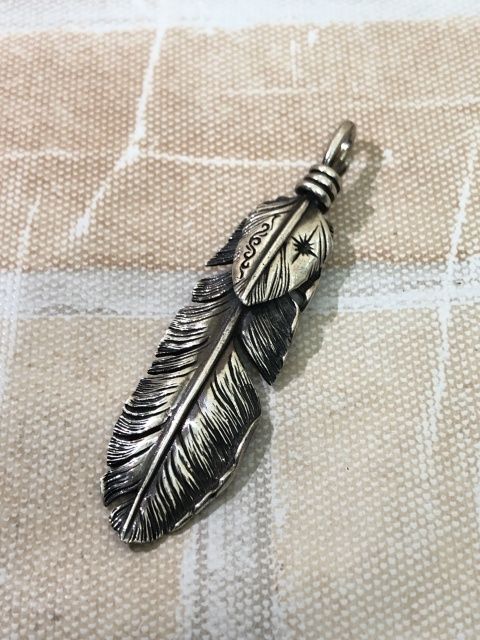 中古】 SAAD サード ペンダントトップ ハートフェザー シルバー 
