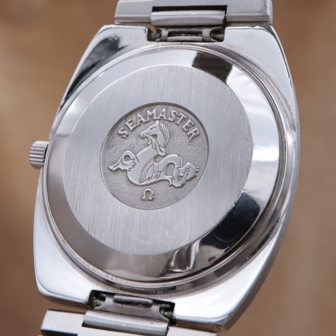  オメガ シーマスター 166.0216|366.0848 OMEGA Seamaster クッション リダン イエロー文字盤 メタル ヴィンテージ 35mm 1982年製 点検済 ６ヶ月保証 CH268 仕事着 自動巻き時計 腕時計(アナログ)