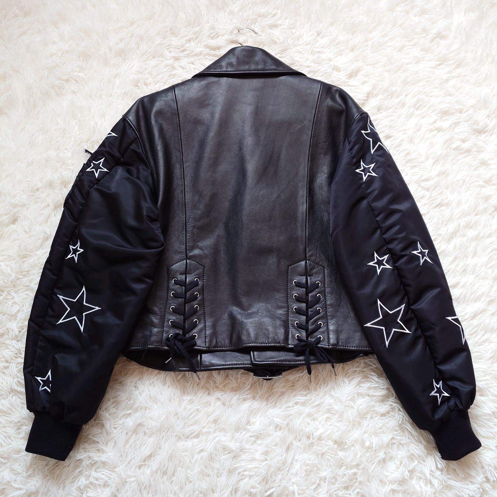 美品】 コンバース トウキョウ レザー ダブルライダースジャケット