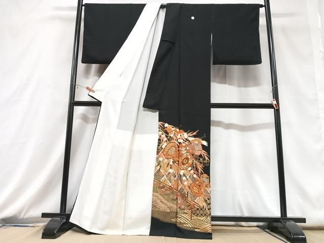 平和屋着物□豪華黒留袖 飛鶴花籠文 正絹 逸品 CABD6863xe 平和屋着物□豪華黒留袖 飛鶴花籠文 正絹 逸品 CABD6863xe