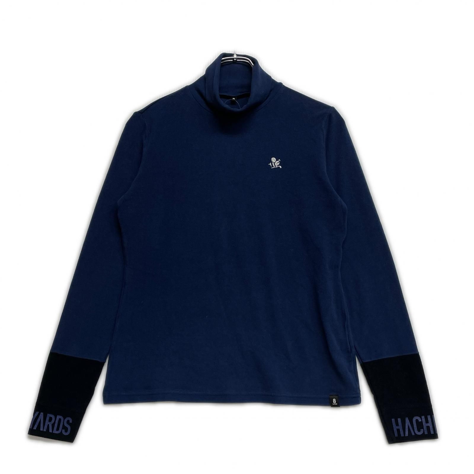 メンズ ハチヤーズ 8YARDS 長袖シャツ M ブルー×ブラック ハイネック
