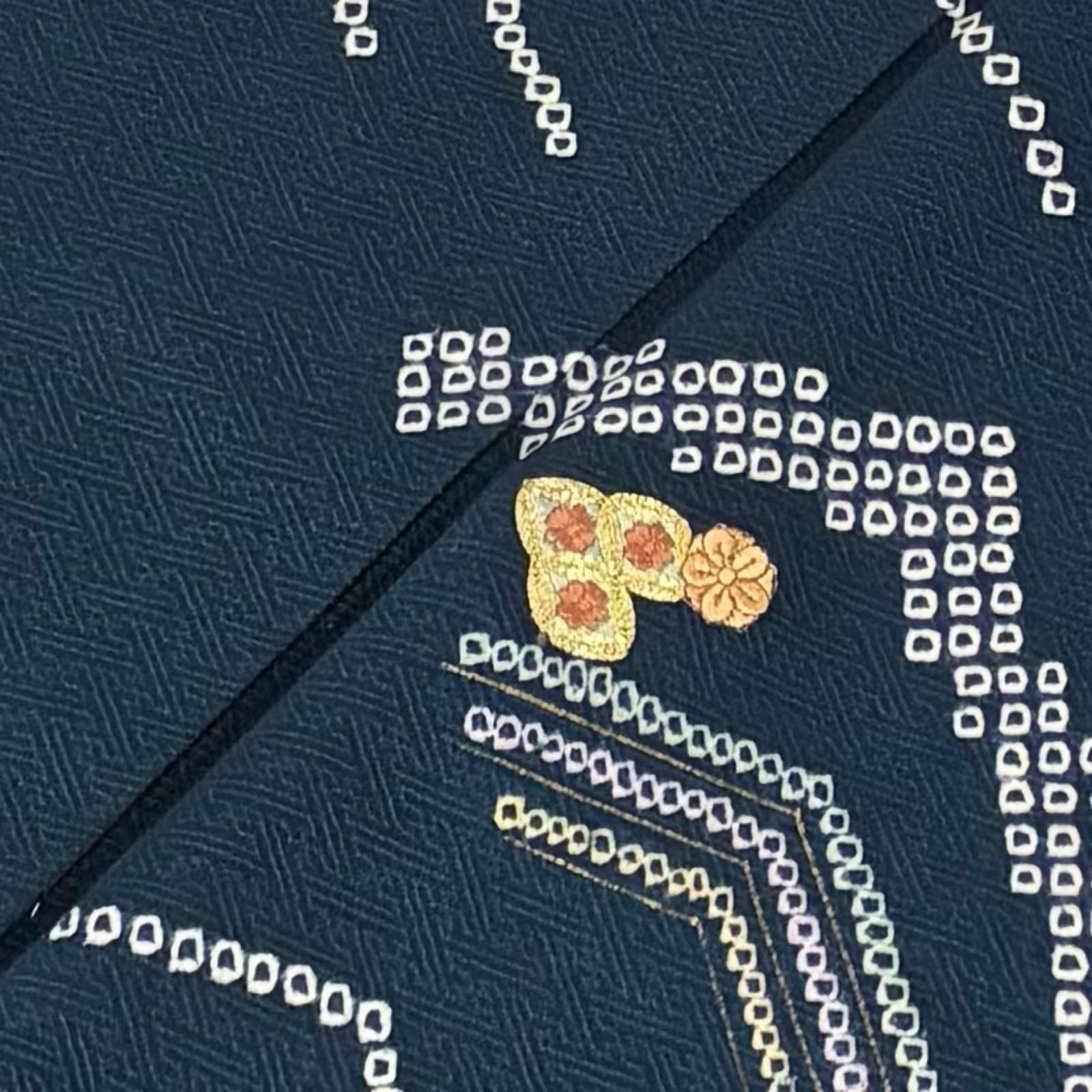 楓】着物 付け下げ 裄66.5 正絹 紋なし 刺繍 木目絞り KU-8265 正絹 ぼかし