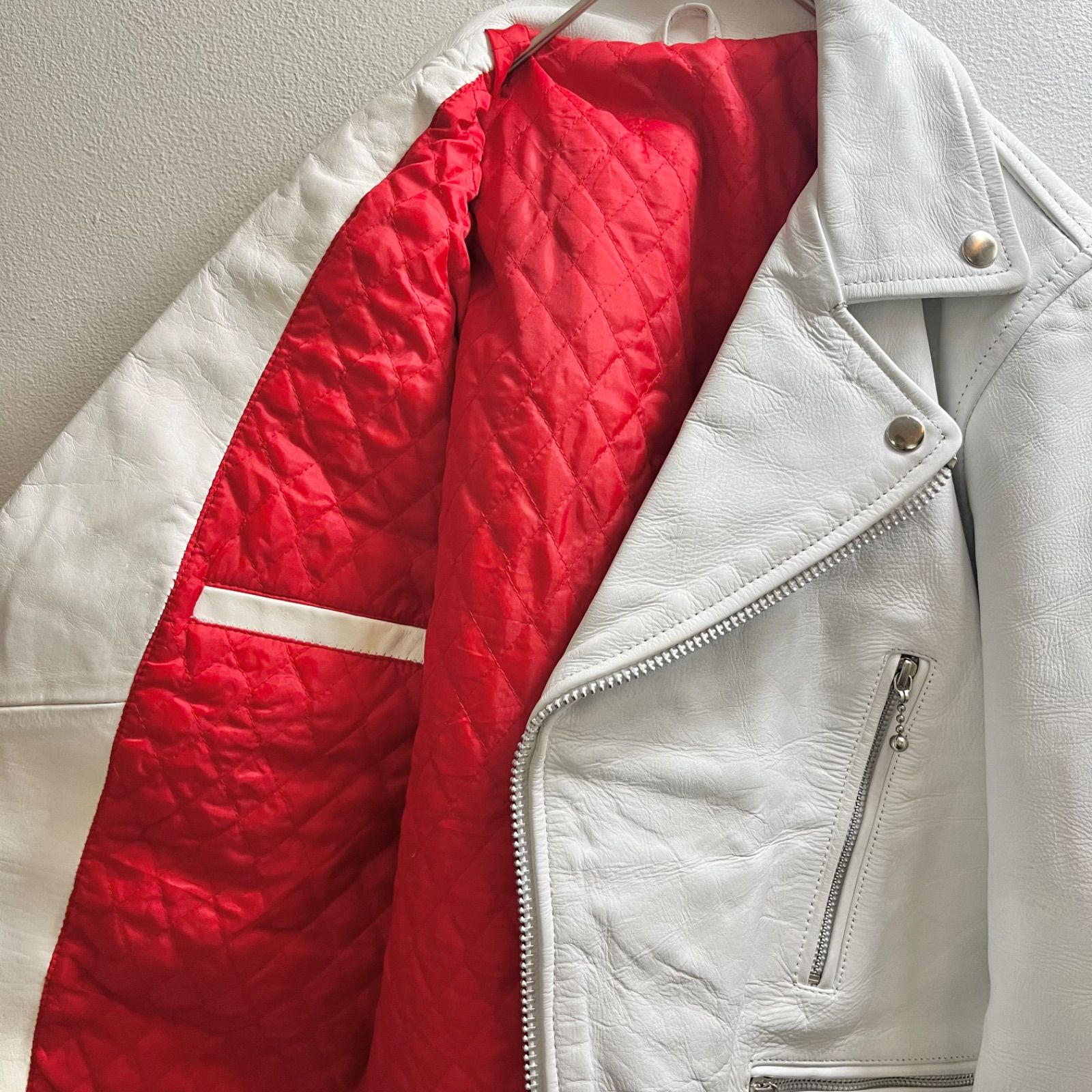 vintage 00s 90s 白 ライダース レザージャケット ヴィンテージ 本革