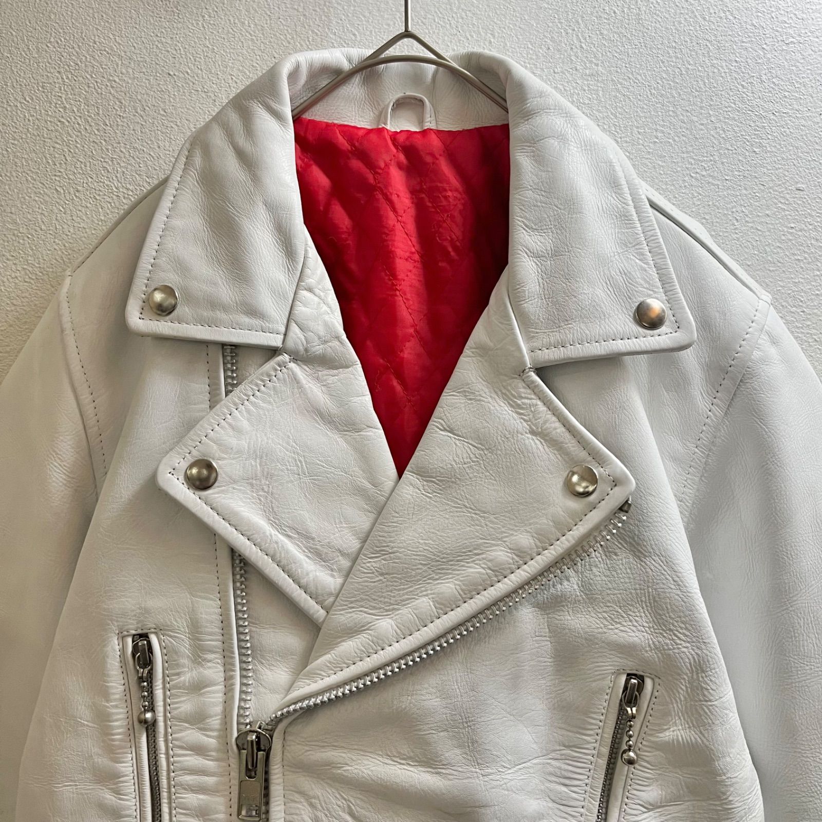 vintage 00s 90s 白 ライダース レザージャケット ヴィンテージ 本革