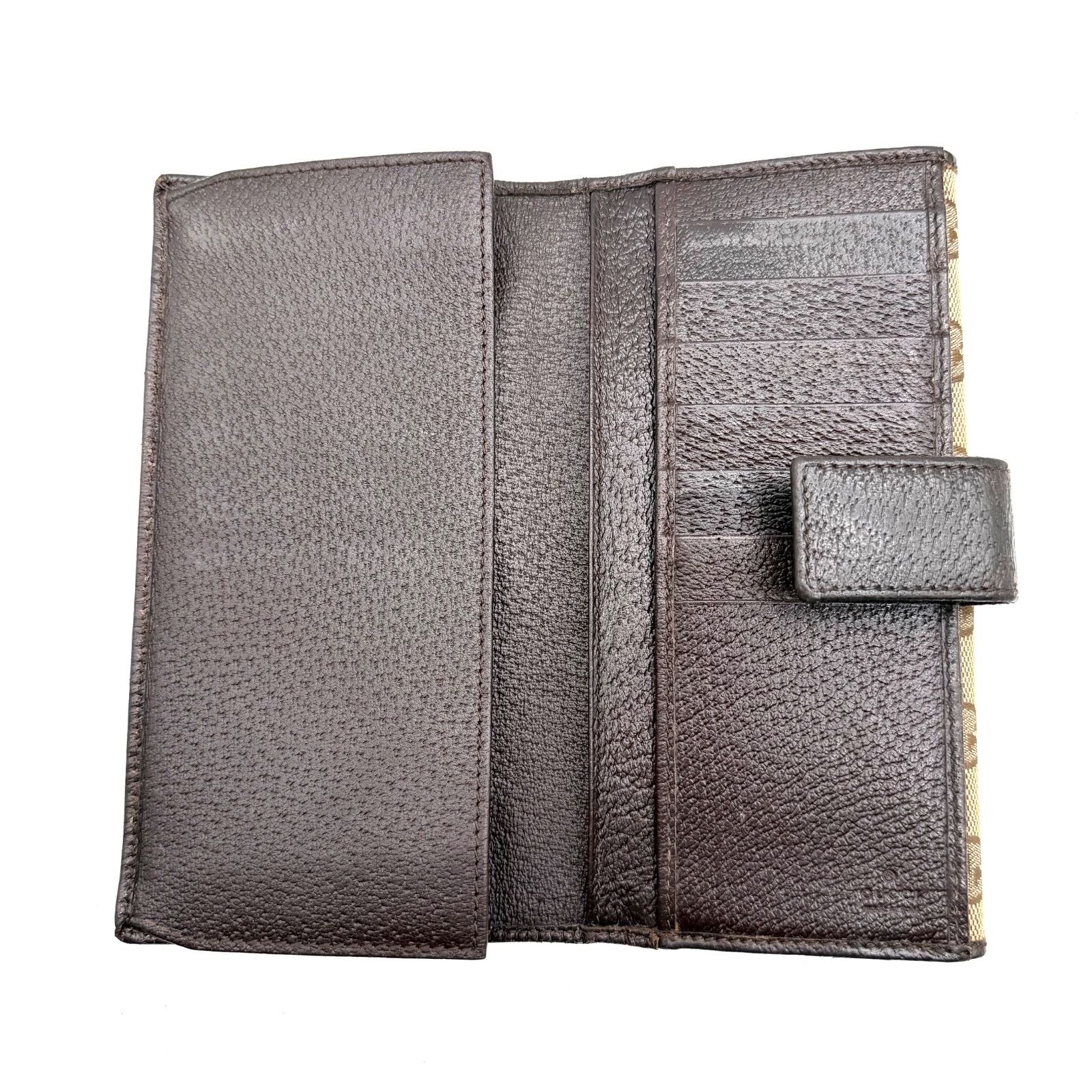 良品】GUCCI グッチ 長財布 GGキャンバス レザー シルバープレートロゴ
