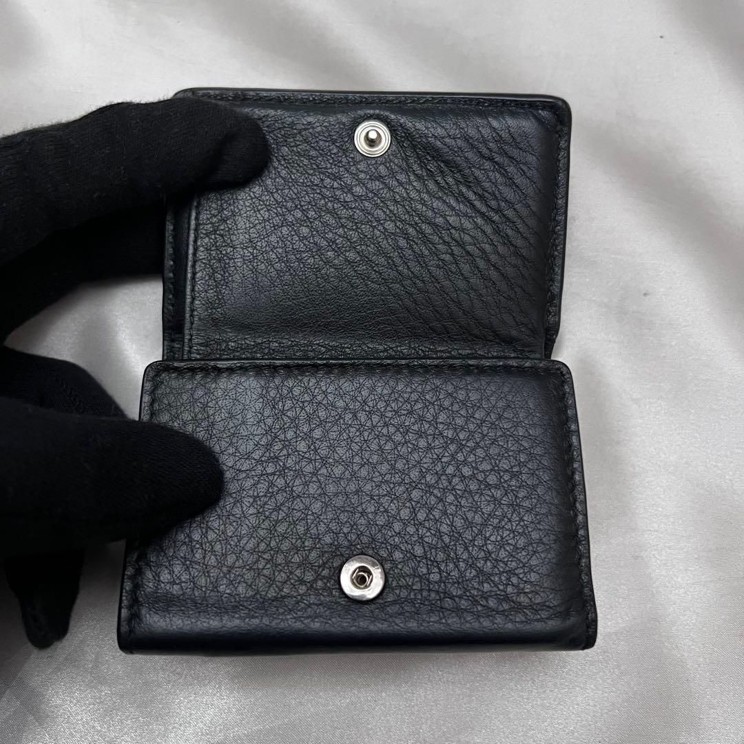 ◇美品◇バレンシアガ　ペーパーミニウォレット　折り財布　シルバーロゴ　ブラック ◇美品◇バレンシアガ ペーパーミニウォレット 折り財布 シルバーロゴ