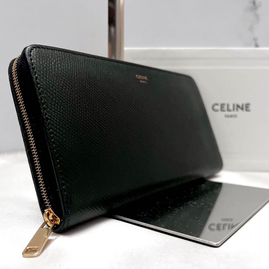 ◇極美品◇セリーヌ ラージジップウォレット トリオンフ×ゴールド金具