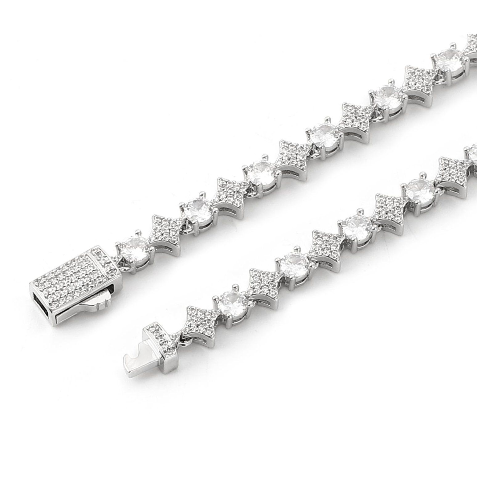 ole only Starlink 6mm テニスチェーン スター型 ネックレス CZダイヤ 