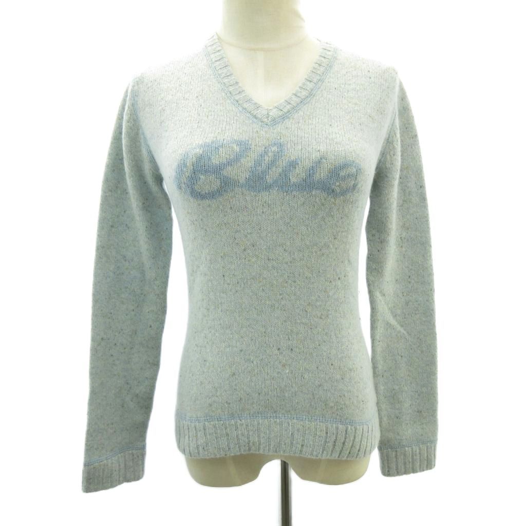 バーバリーブルーレーベル BURBERRY BLUE LABEL 美品 ロゴ ニット