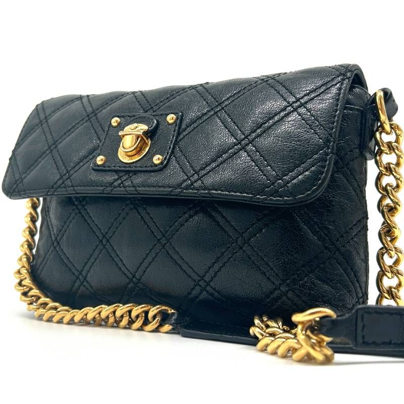 MARC JACOBS Marc Jacobs Shoulder Bag Shoulder Wallet Wallet Bag Purse Bag Black Leather Quilted Chain Diagonal Hanging