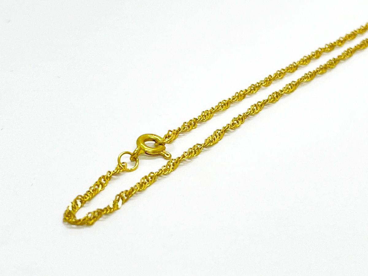 K22(916刻印) ゴールドデザイン チェーンネックレス 40.5cm 3.0g