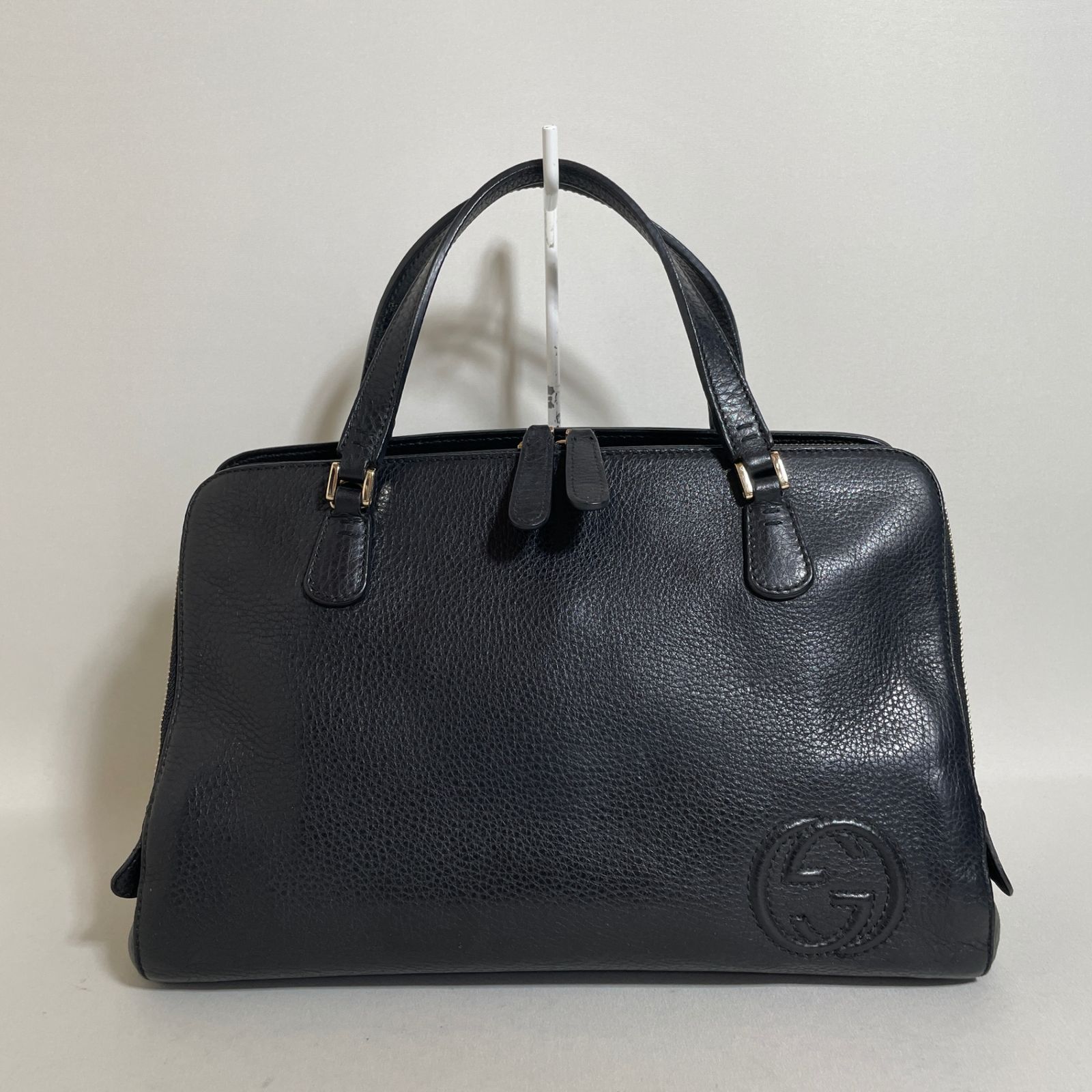2602-273｜美品｜グッチ ハンドバッグ レザー ブラック - メルカリ