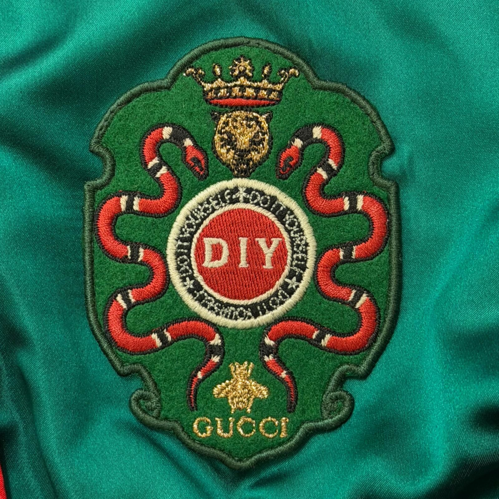 国内正規 GUCCI GG skull embroidered satin bomber jacket GGスカル 