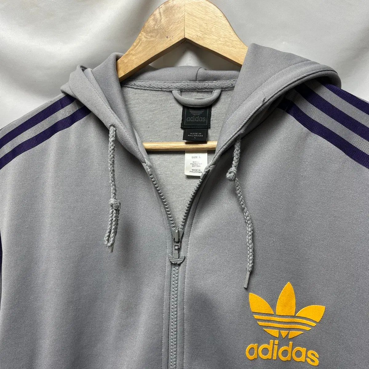 アディダス 正規品/L アディダス ヨーロッパ トラックジャージ グレー 