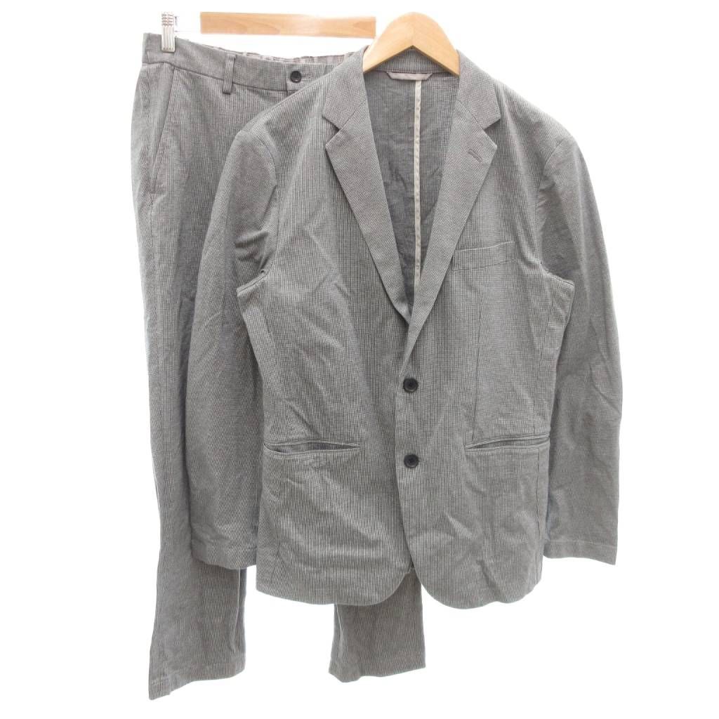 グリーンレーベルリラクシング ユナイテッドアローズ green label relaxing 美品 セットアップ スーツ テーラードジャケット スラックス L 灰色 グレー シングル /SJ GY60