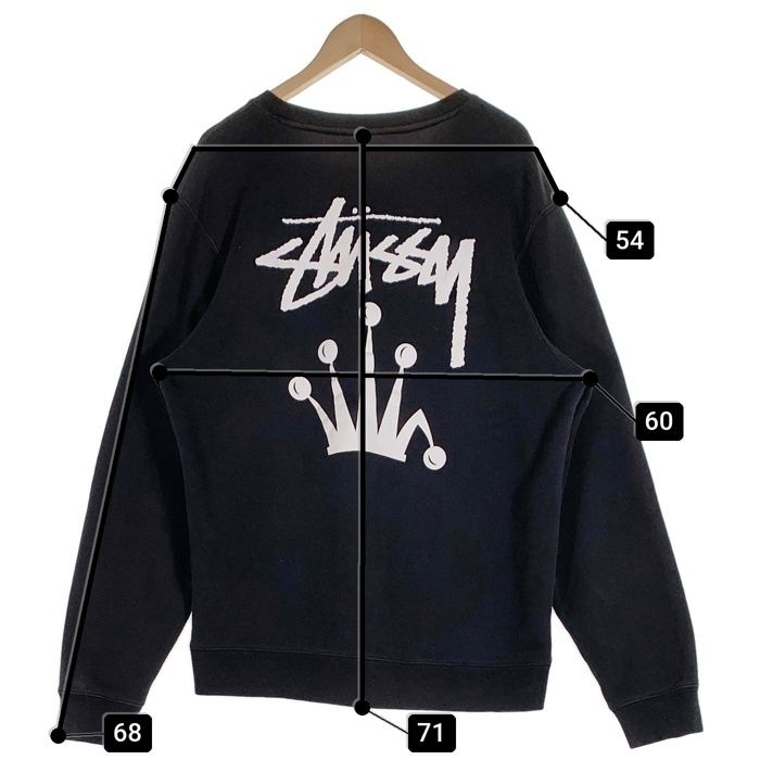 STUSSY◇スウェット/L/コットン/BLK/Z3000SAS19 【公式通販】