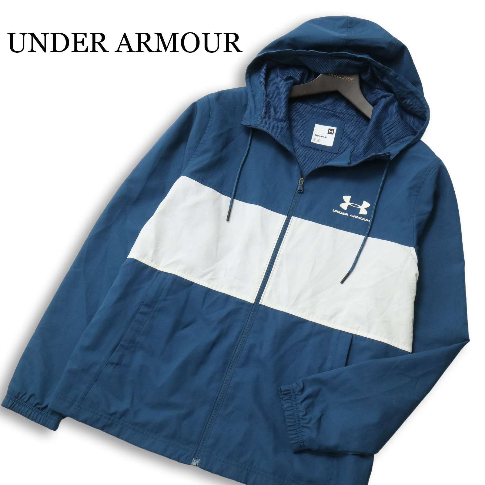 美品UNDER UNDER ARMOUR アンダーアーマー 通年 ロゴ 杢調 フルジップ 