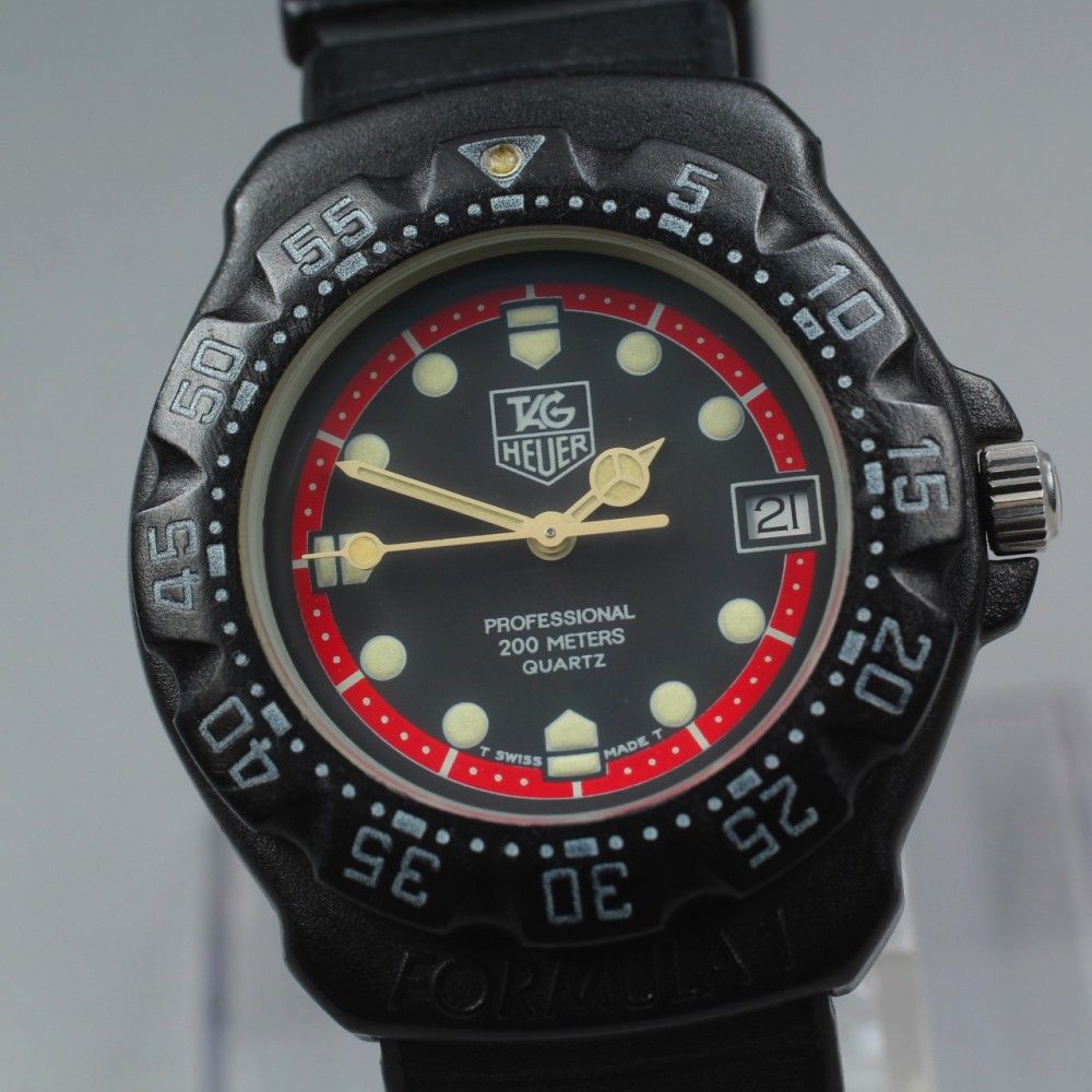 稼働品】TAG Heuer フォーミュラ1 383.513 ブラック レッド 200m 37mm