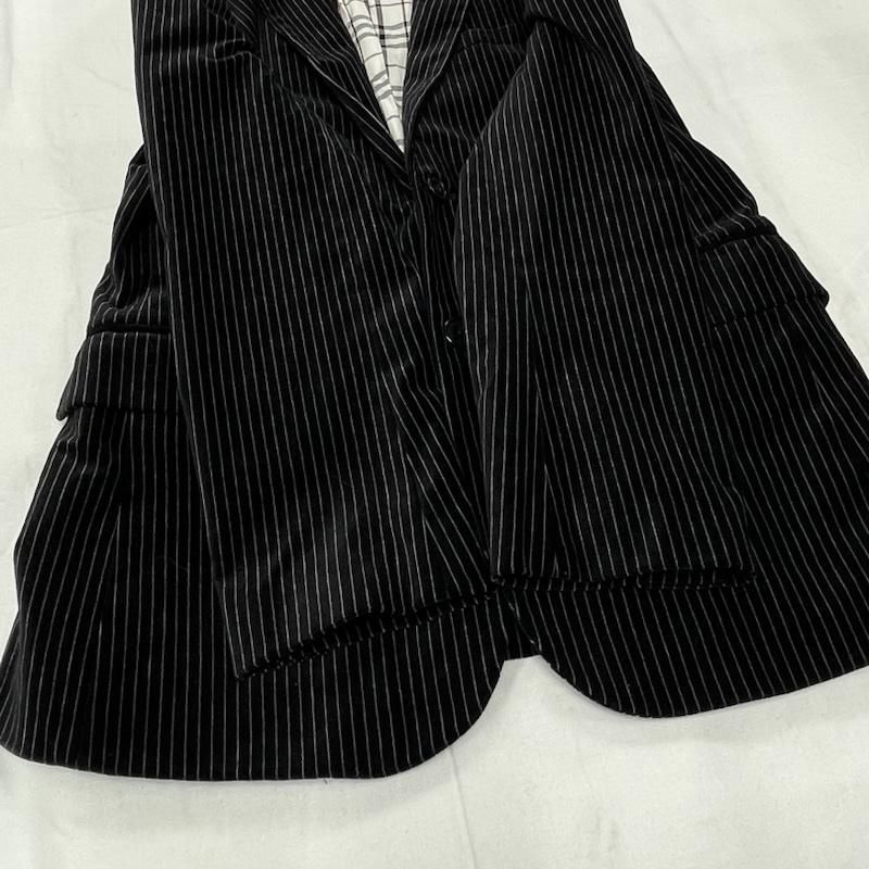 BURBERRY バーバリーブラックレーベル ベロア ストライプ テーラード 