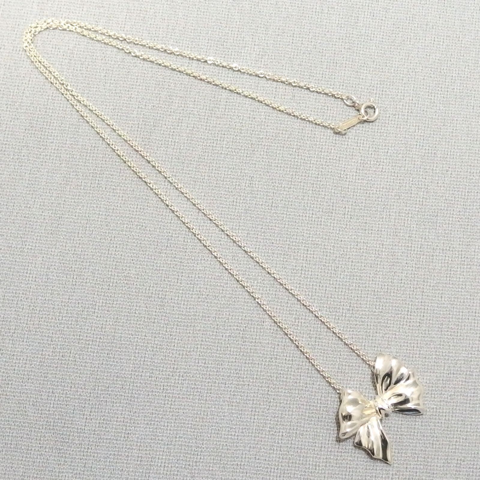 美品☆TIFFANY&Co メキシコ リボン ネックレス SV925 シルバー 約8.8g