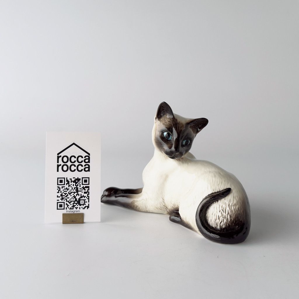 英国 Beswick 猫 オブジェ シャム猫 陶器 フィギュア 置物 ディスプレイ フィギュリン 装飾 イギリス ベスウィック ヴィンテージ 92921 英国 Beswick 猫 オブジェ シャム猫 陶器 フィギュア 置物