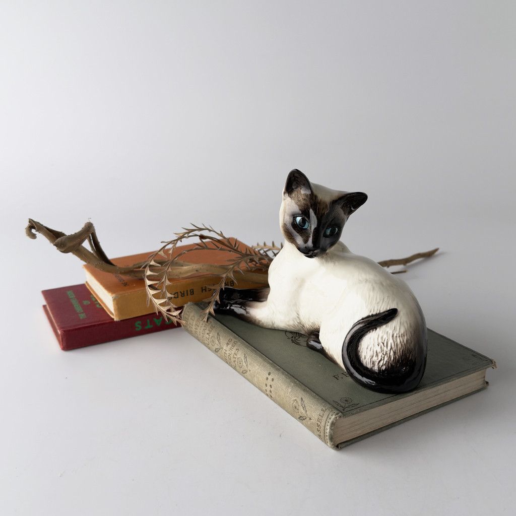 英国 Beswick 猫 オブジェ シャム猫 陶器 フィギュア 置物 英国 Beswick 猫 オブジェ シャム猫 陶器 フィギュア 置物