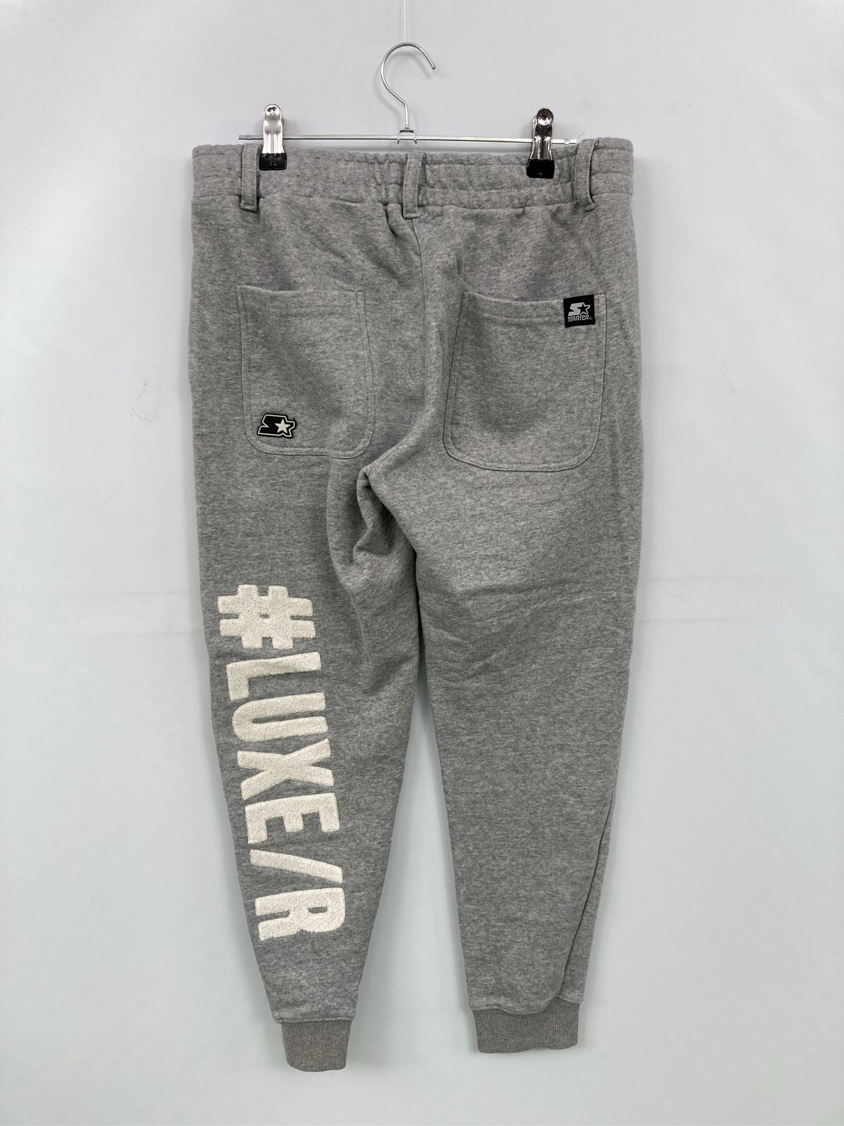 LUXE/R スウェットパンツ M グレー バックプリント ブランドロゴ スタンダード レギュラー ウエストゴム・紐