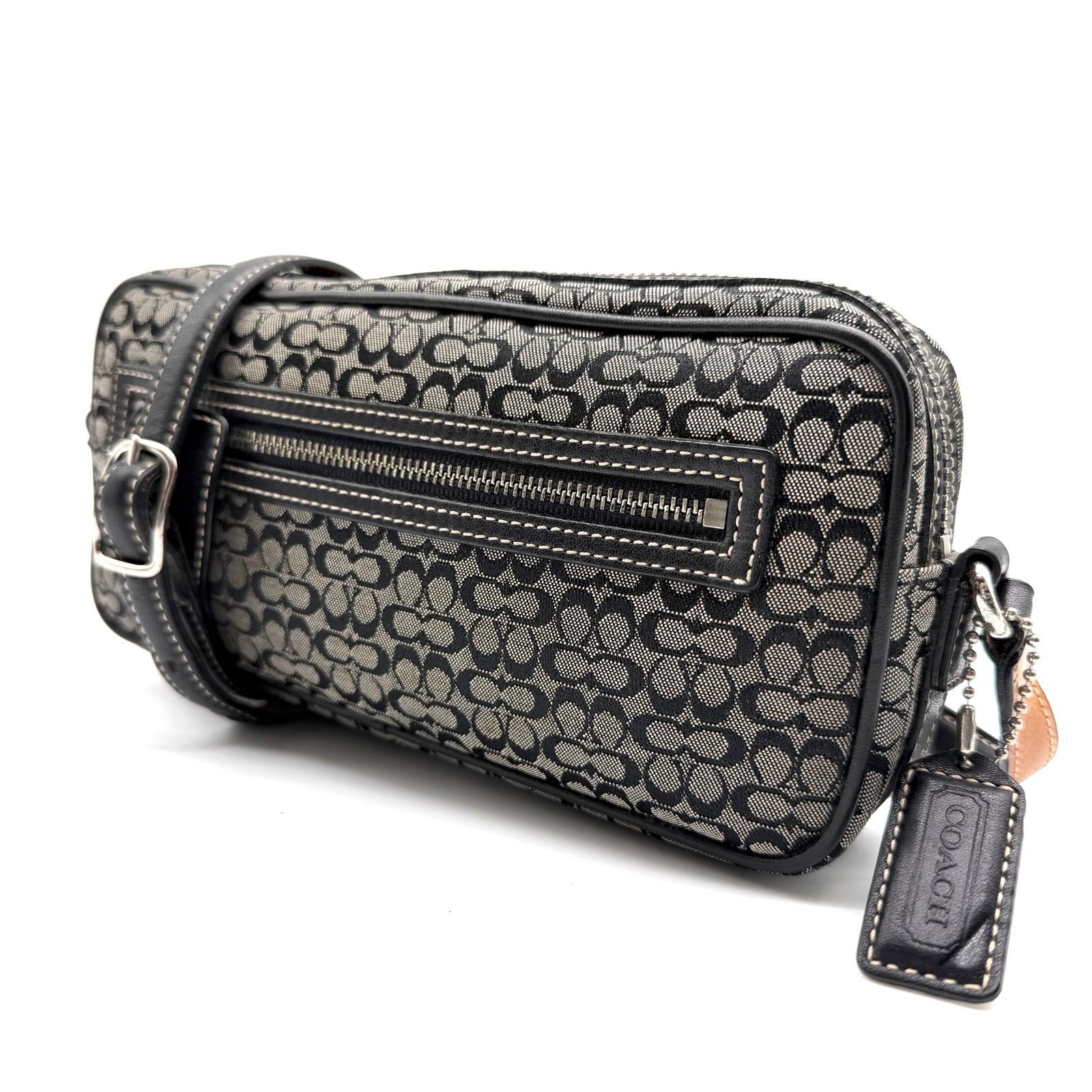 COACH y2k mini signature shoulder bag black canvas コーチ ミニ 