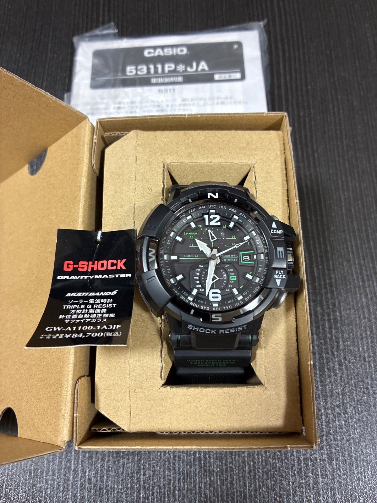 未使用展示品】Gショック G-SHOCK GRAVITYMASTER GW-A1100-1A3JF 