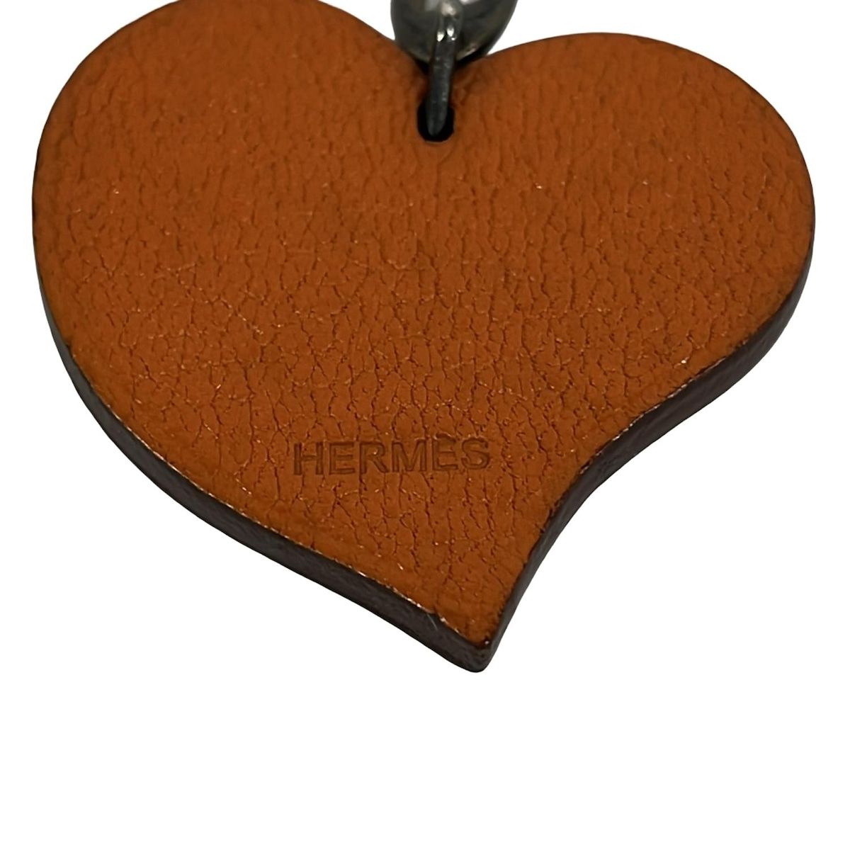 箱付き 美品 HERMES ハート チャーム キーホルダー ピンク オレンジ