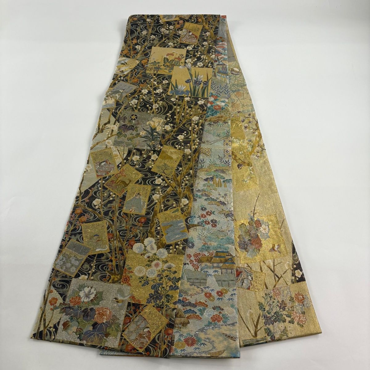 丸帯 名品 プラチナ本金箔 壱阡八百口織 琳派三壽奏 色紙 短冊 丸帯 名品 プラチナ本金箔 壱阡八百口織 琳派三壽奏 色紙 短冊