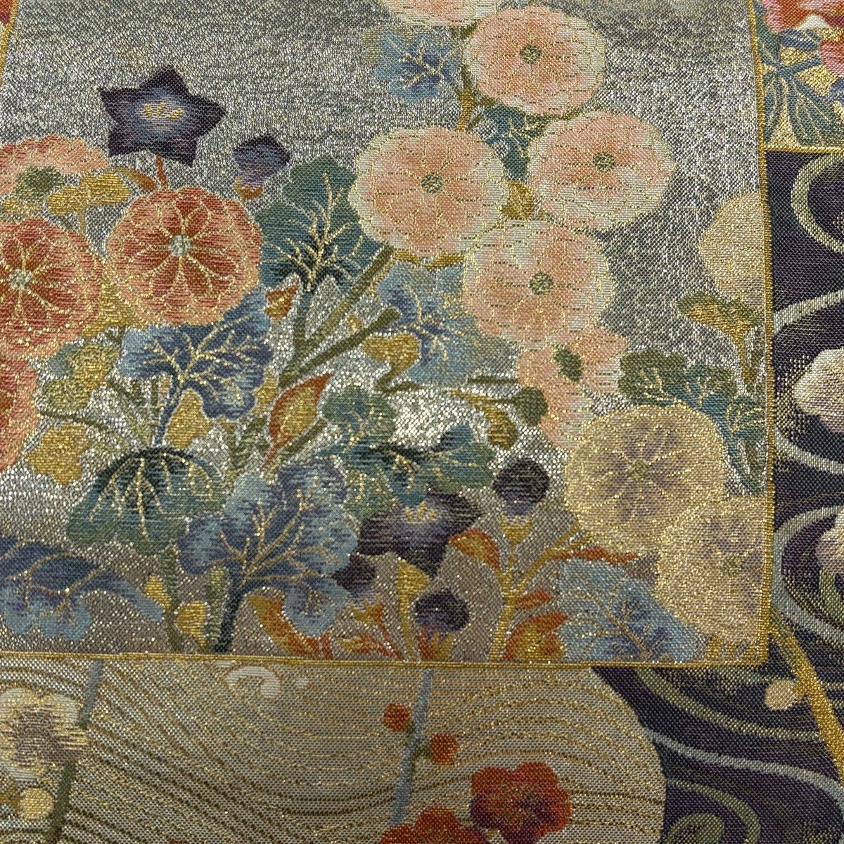 丸帯 名品 プラチナ本金箔 壱阡八百口織 琳派三壽奏 色紙 短冊 丸帯 名品 プラチナ本金箔 壱阡八百口織 琳派三壽奏 色紙 短冊
