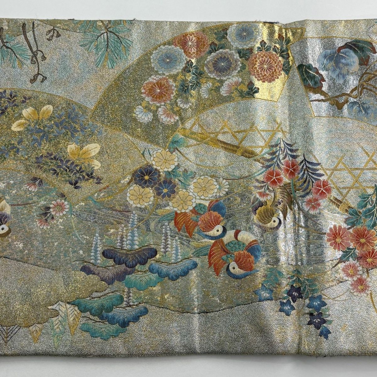 丸帯 名品 プラチナ本金箔 壱阡八百口織 琳派三壽奏 色紙 短冊 丸帯 名品 プラチナ本金箔 壱阡八百口織 琳派三壽奏 色紙 短冊