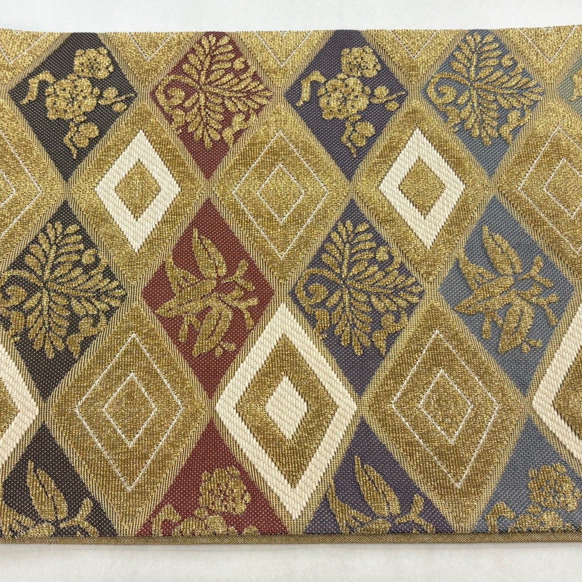 美品】 袋帯 逸品 誉田屋源兵衛 落款 鈴乃屋 菱 桐 金糸 金色 六通