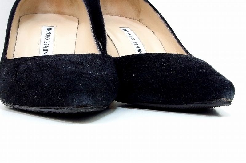225402】MANOLO BLAHNIK マノロブラニク スエードレザー ヒール