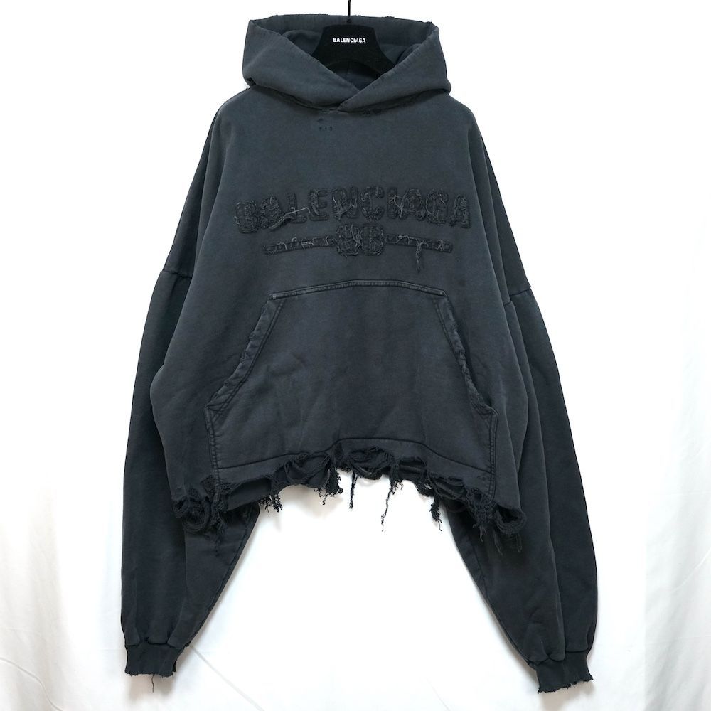BALENCIAGA バレンシアガ BB ロゴ デストロイ加工 クロップド BALENCIAGA バレンシアガ BB ロゴ デストロイ加工 クロップド