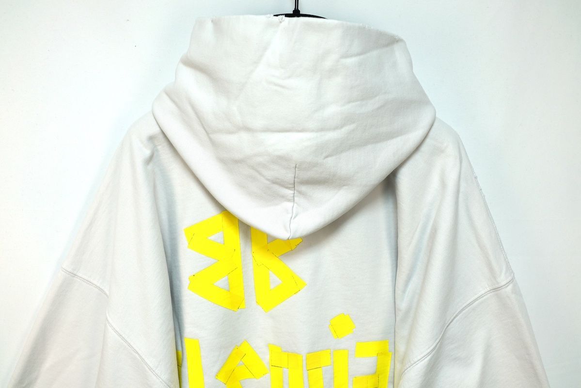 BALENCIAGA バレンシアガ Tape Type Ripped Pocket Hoodie テープ ロゴ