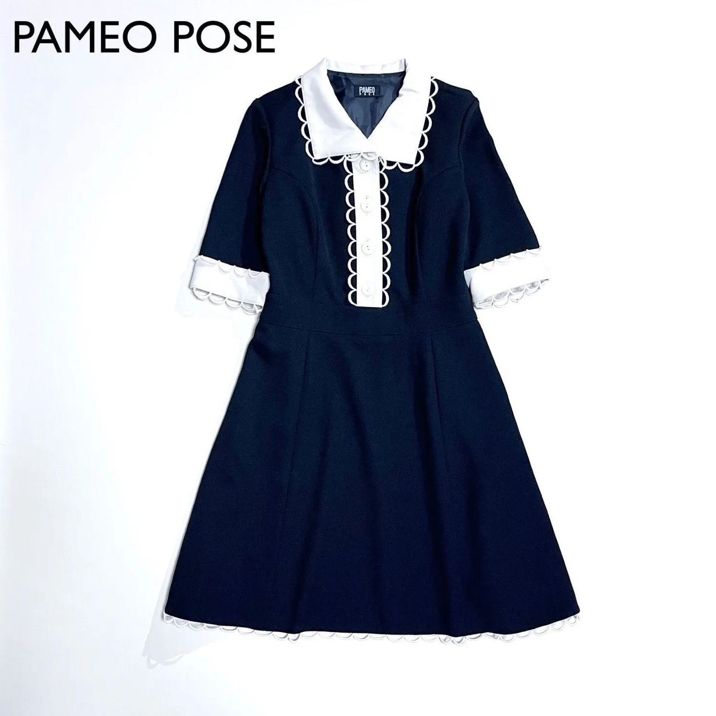 ci05 PAMEO POSE スカラップワンピース LANINA DRESS ドレス レース 