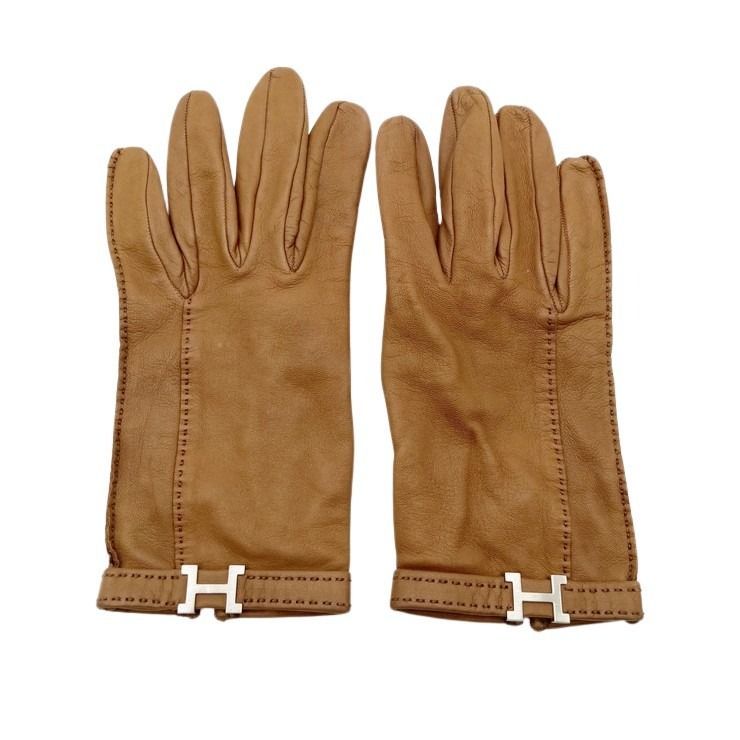 HERMES エルメス ドライビング グローブ ブラウン ベージュ 6 1/2 HERMES エルメス ドライビング グローブ ブラウン ベージュ 6 1/2