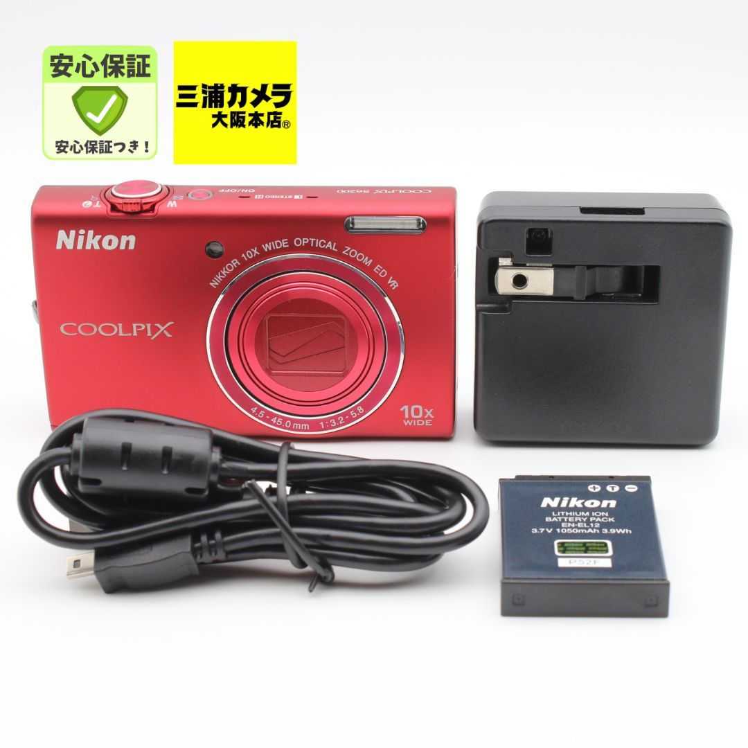 極上品】 Nikon COOLPIX S6200 レッド デジタルカメラ #0640319 - メルカリ
