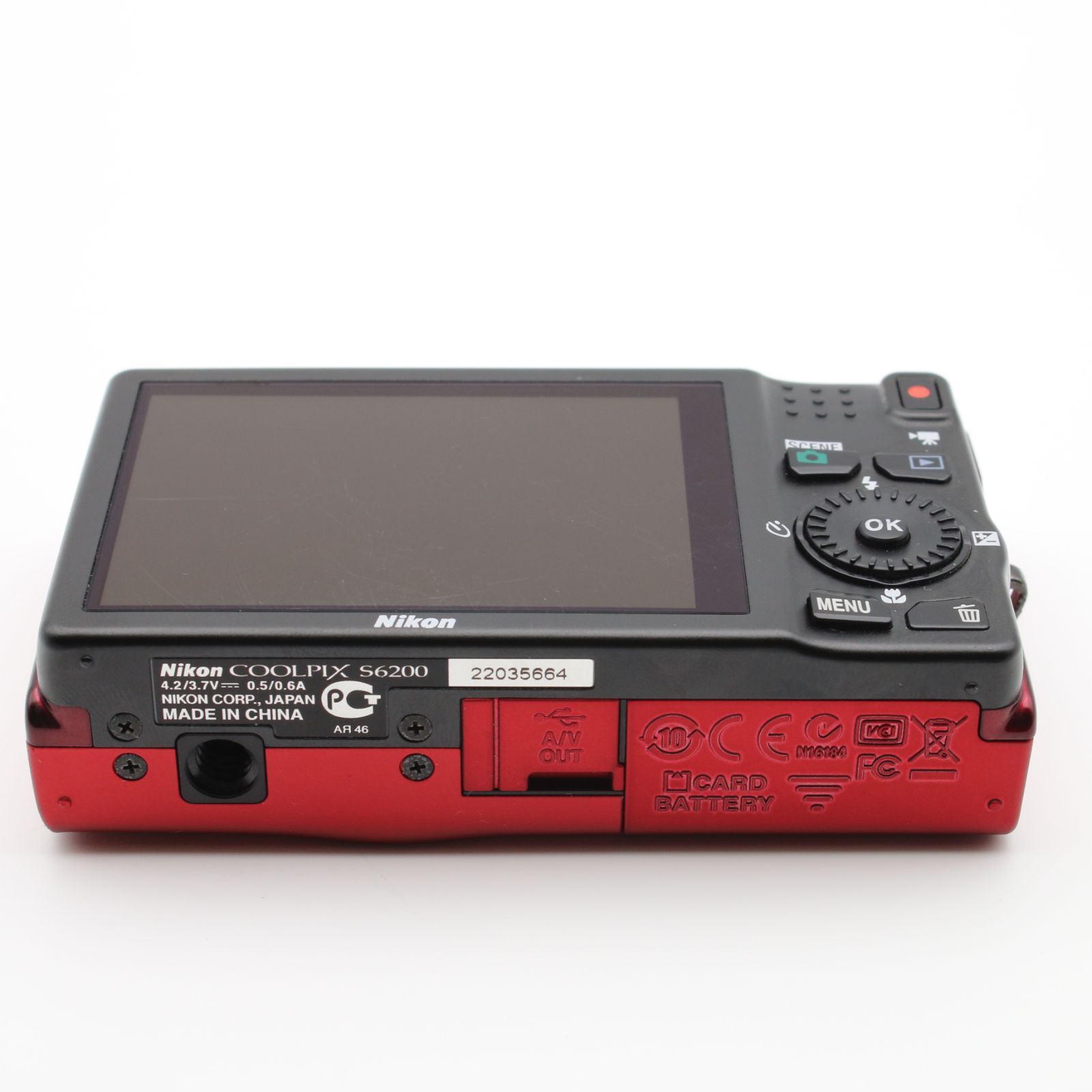 極上品】 Nikon COOLPIX S6200 レッド デジタルカメラ #0640319 - メルカリ