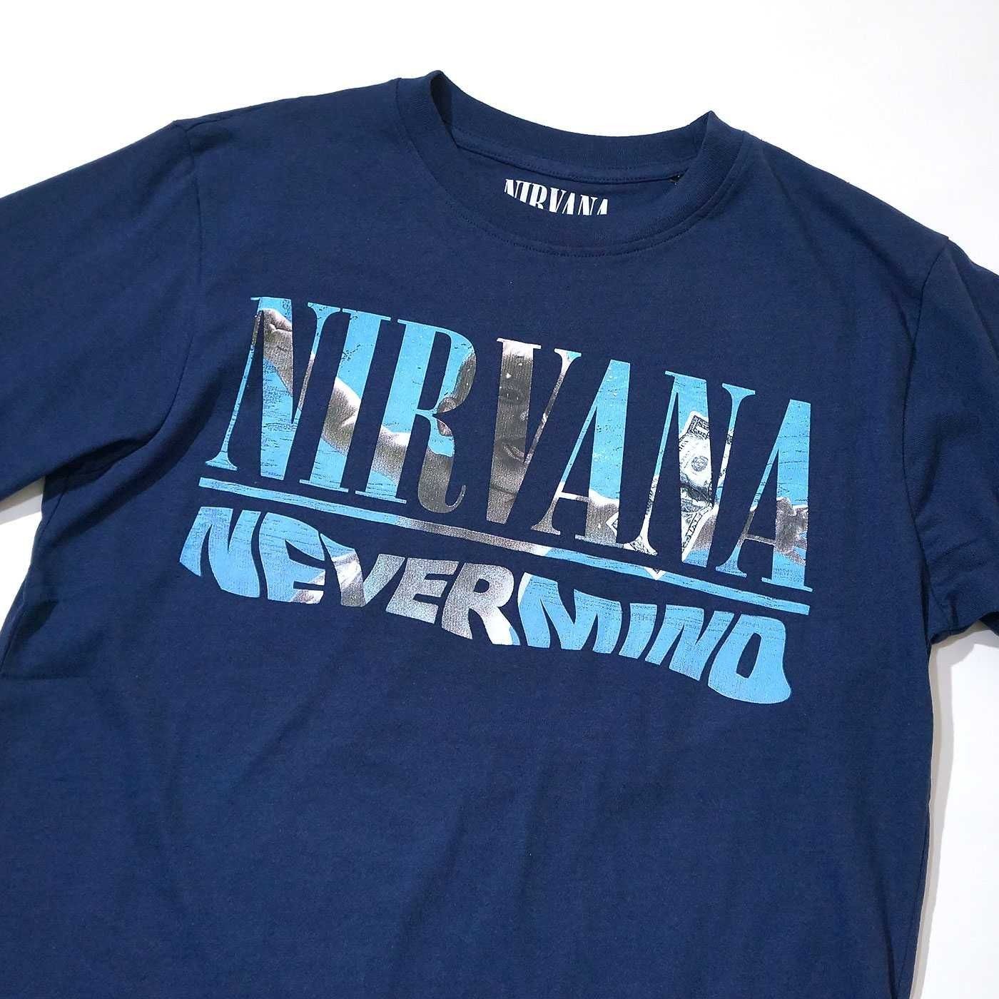 新品 公式 NIRVANA Tシャツ Nevermind ネイビー 紺 ニルヴァーナ 