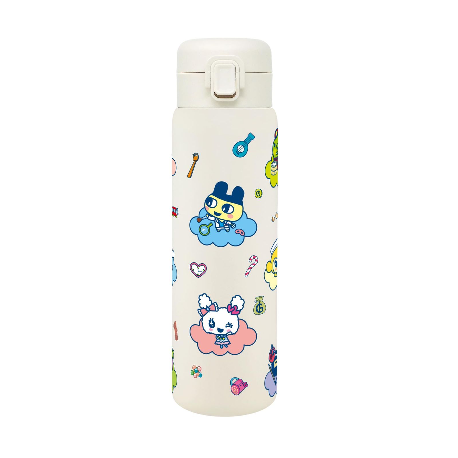 人気 たまごっち 真空二重 保温保冷 ステンレス ワンプッシュボトル 480ml 【 ぷちぷちおみせっち 】 ワンタッチ ロック付き 片手で楽々 水筒 203-003 その他