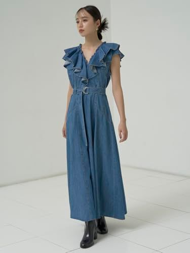 小物 新品 [スナイデル] デニムフリルワンピ SWFO244260 レディース BLU 1