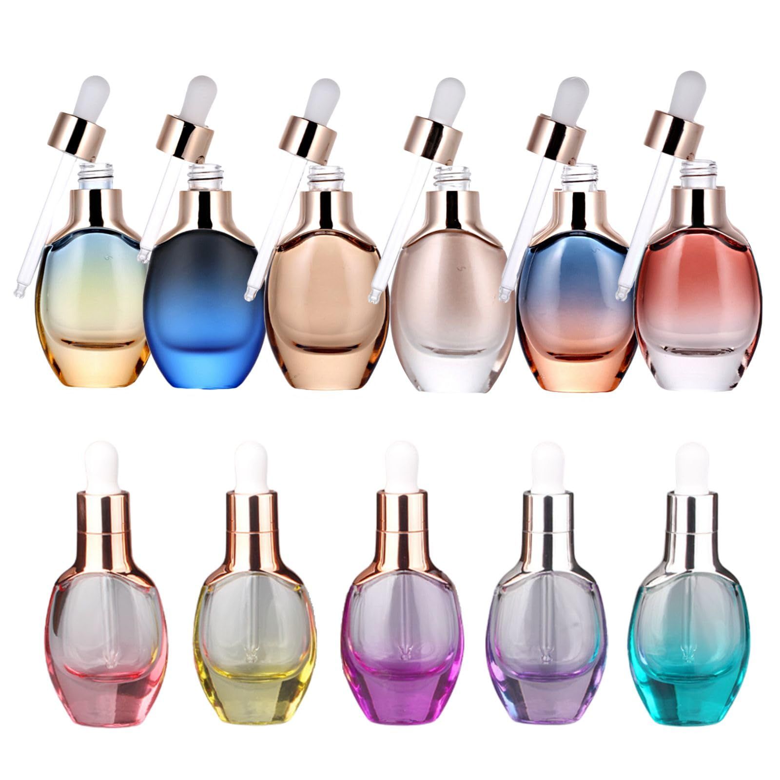 Archnote スポイトボトル アロマオイルボトル ポンプ スポイト 化粧品 30ml 11色セット [30ml 11本]