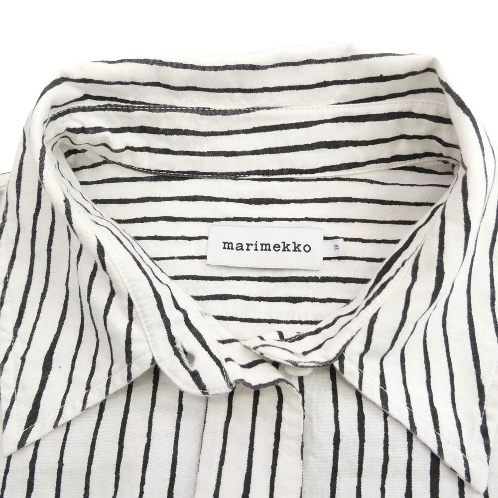 marimekko マリメッコ ノースリーブ ストライプ柄 シャツ ワンピース