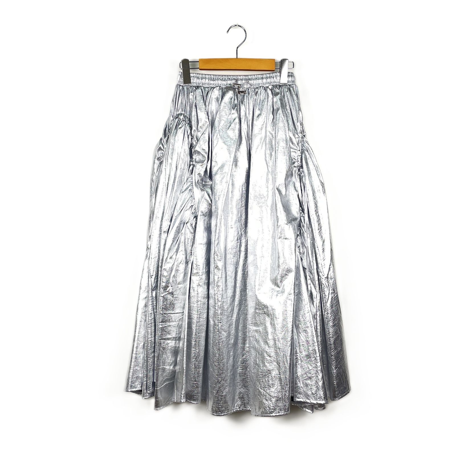 POPPY ポピー SILVER GATHER RIBBON SKIRT シルバーギャザーリボン