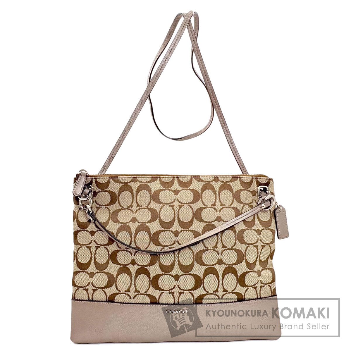 COACH コーチ シグネチャー ショルダーバッグ キャンバス レディース